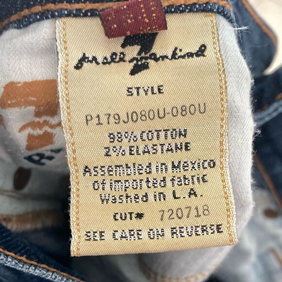 7 For All Mankind Straight Blue Denim Jeans Sz 28 - Picture 5 of 6